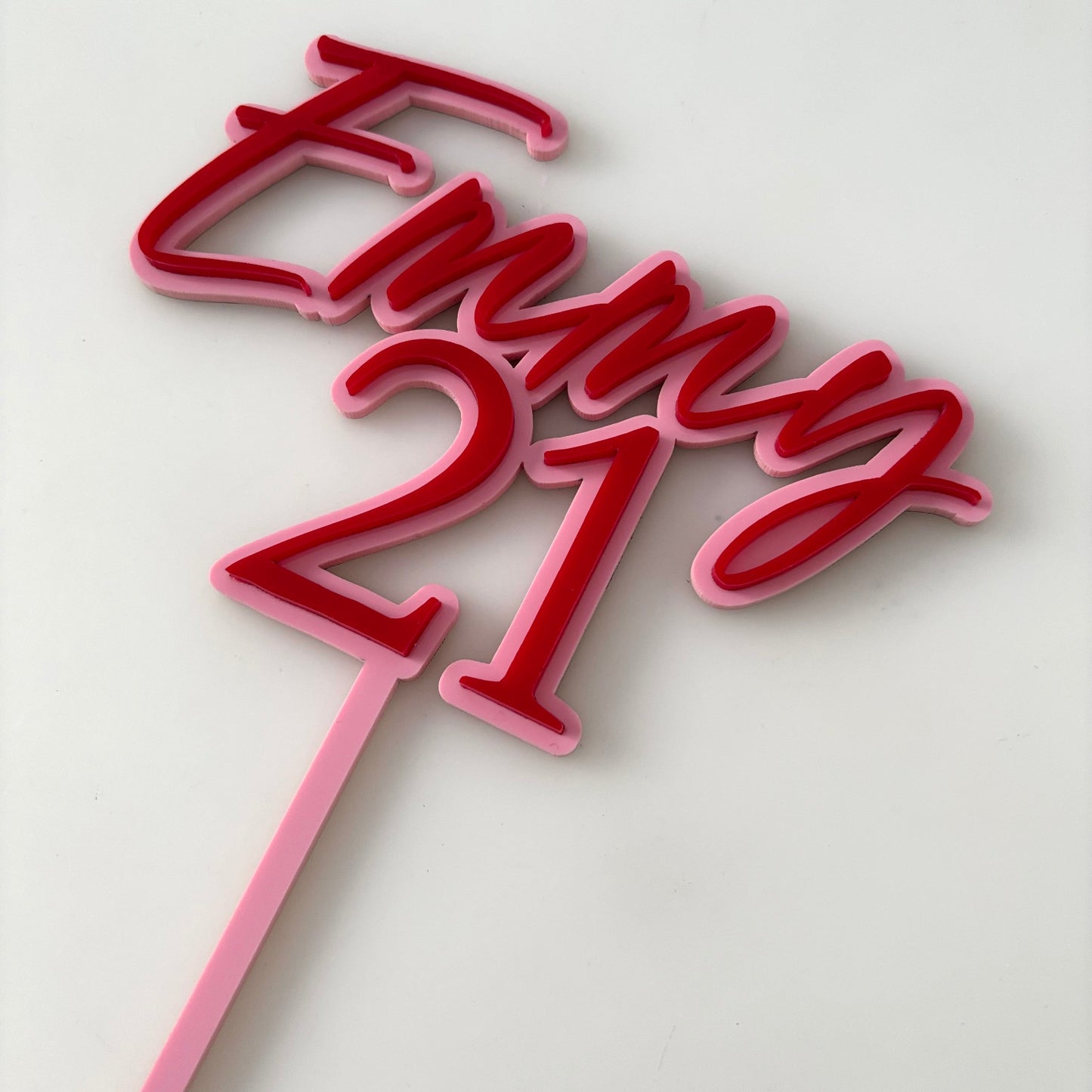Personalised Name & Age Cake Topper | Custom Acrylic Birthday Topper