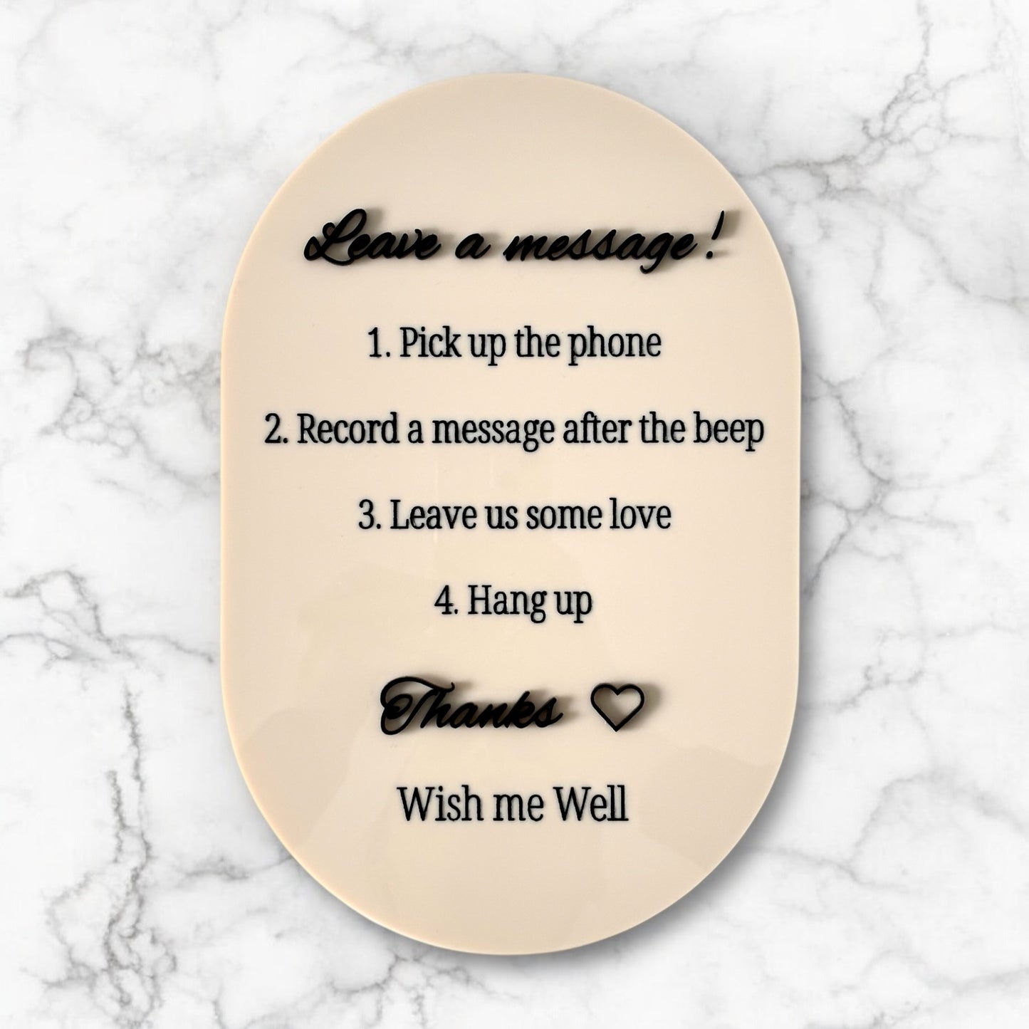 Oval Acrylic Sign - A4 & A3
