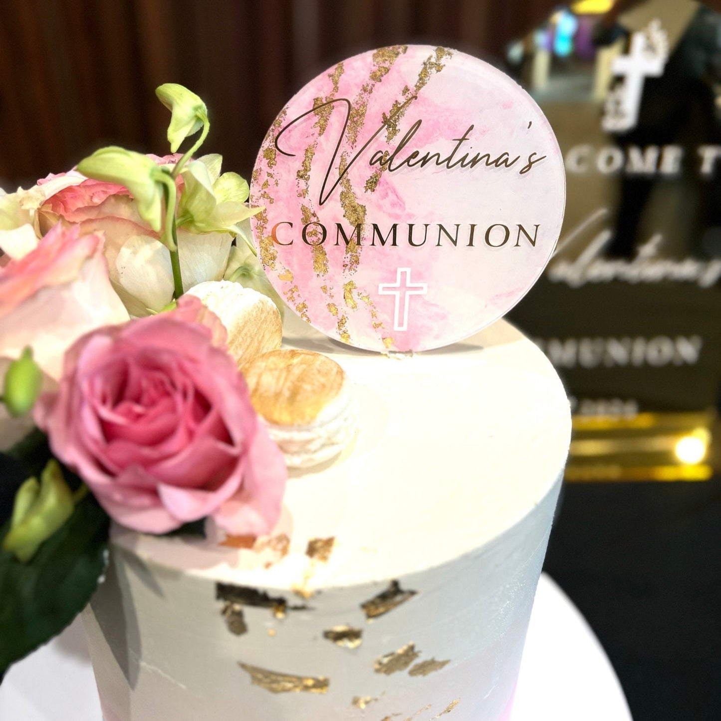 Marbled Acrylic Confirmation/Communion Topper