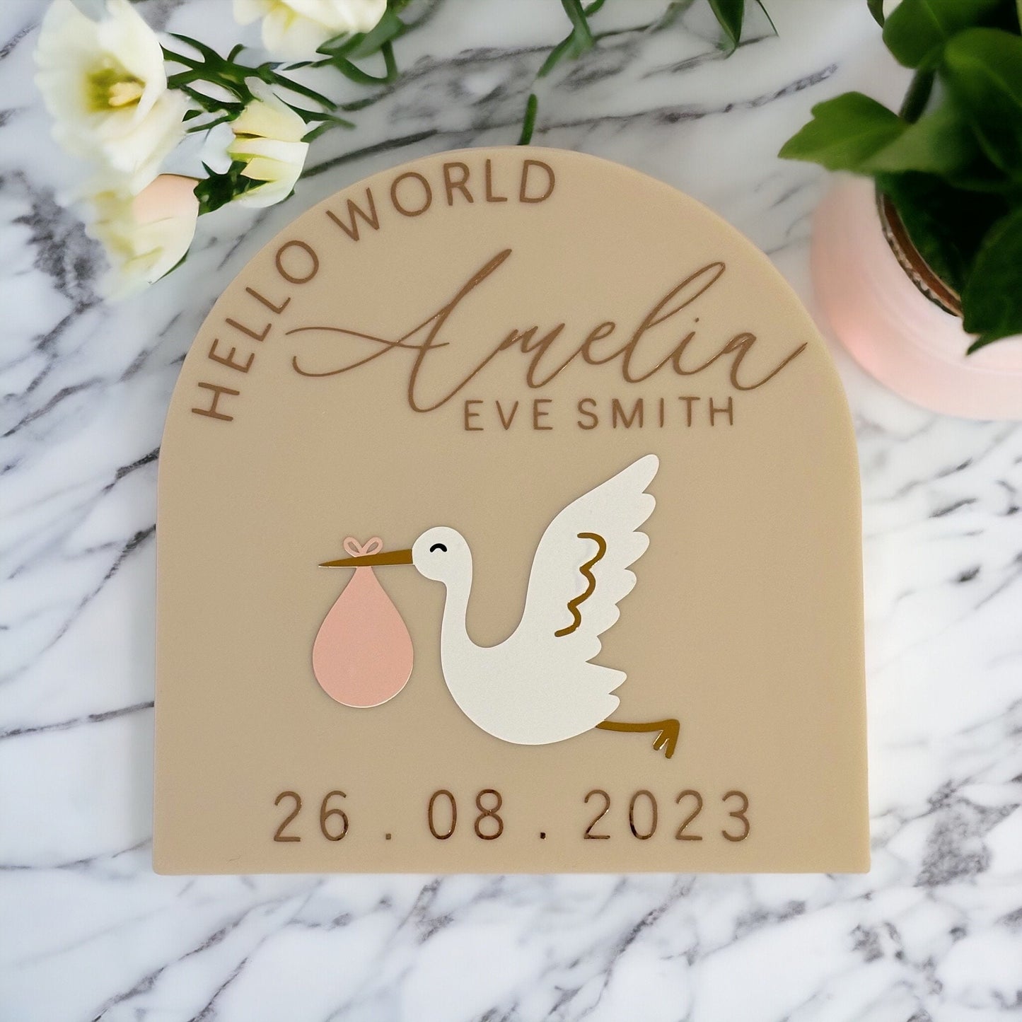 Baby Announcement Sign ~ Stork