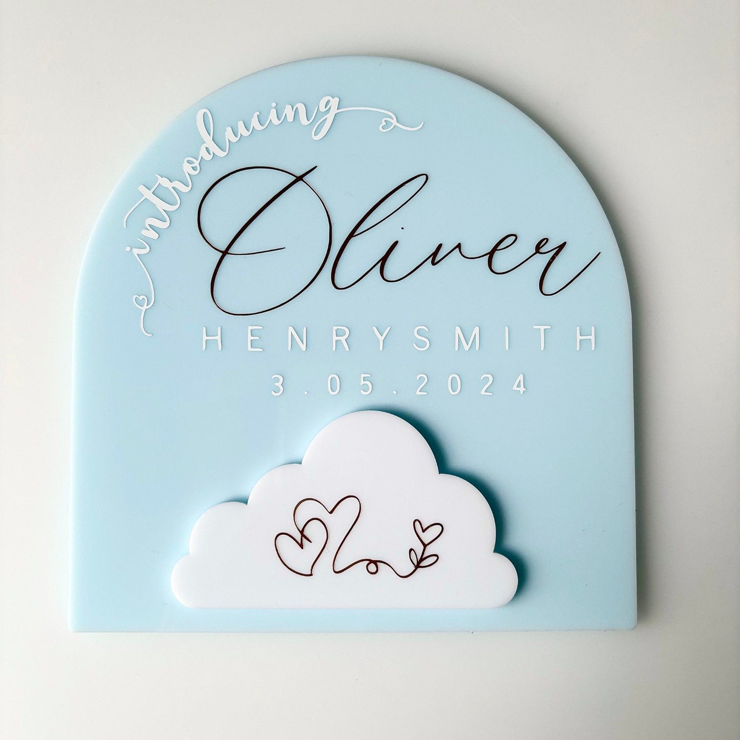 Baby Announcement Sign ~ Cloud