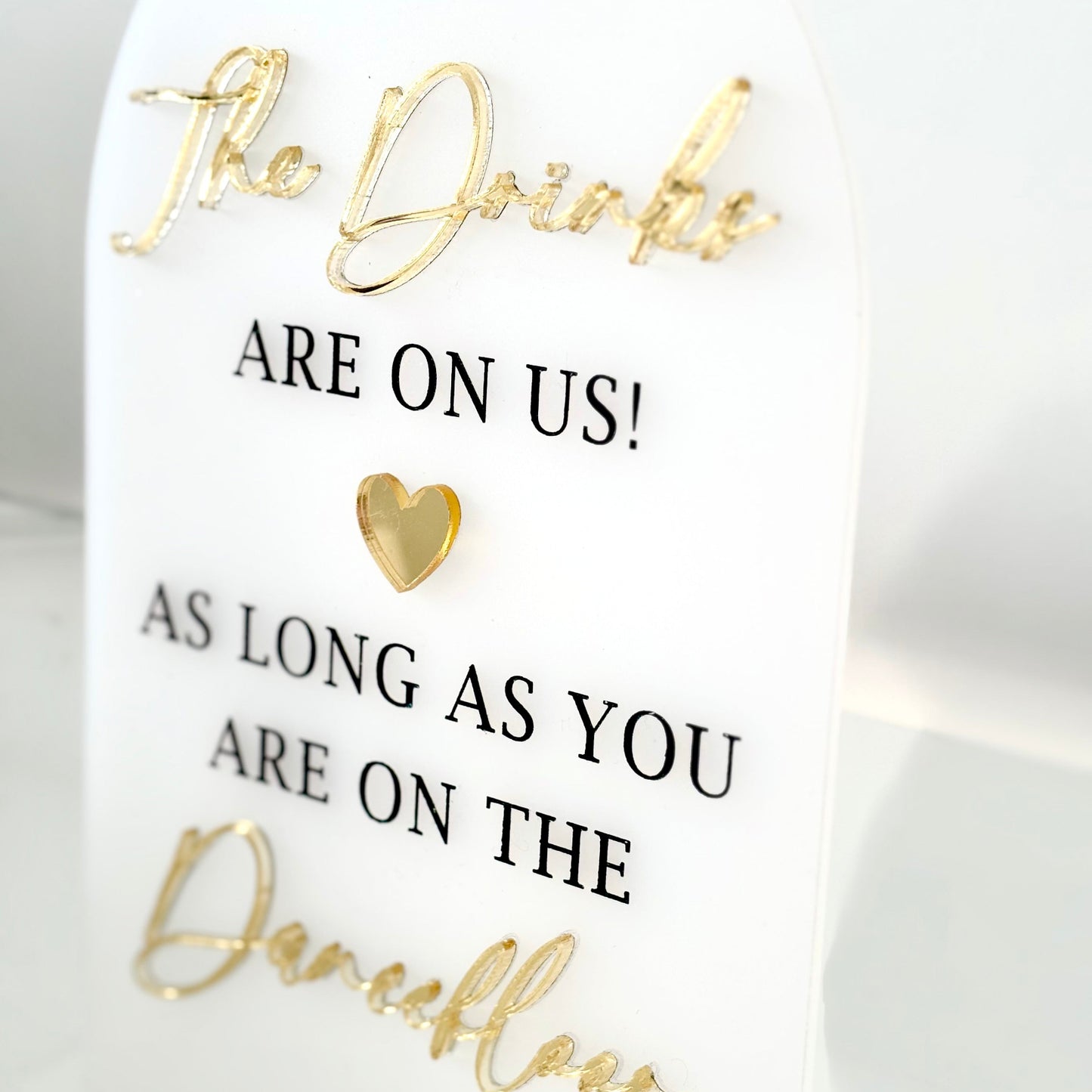 Wedding sign with gold and black Drinks Bar Sign