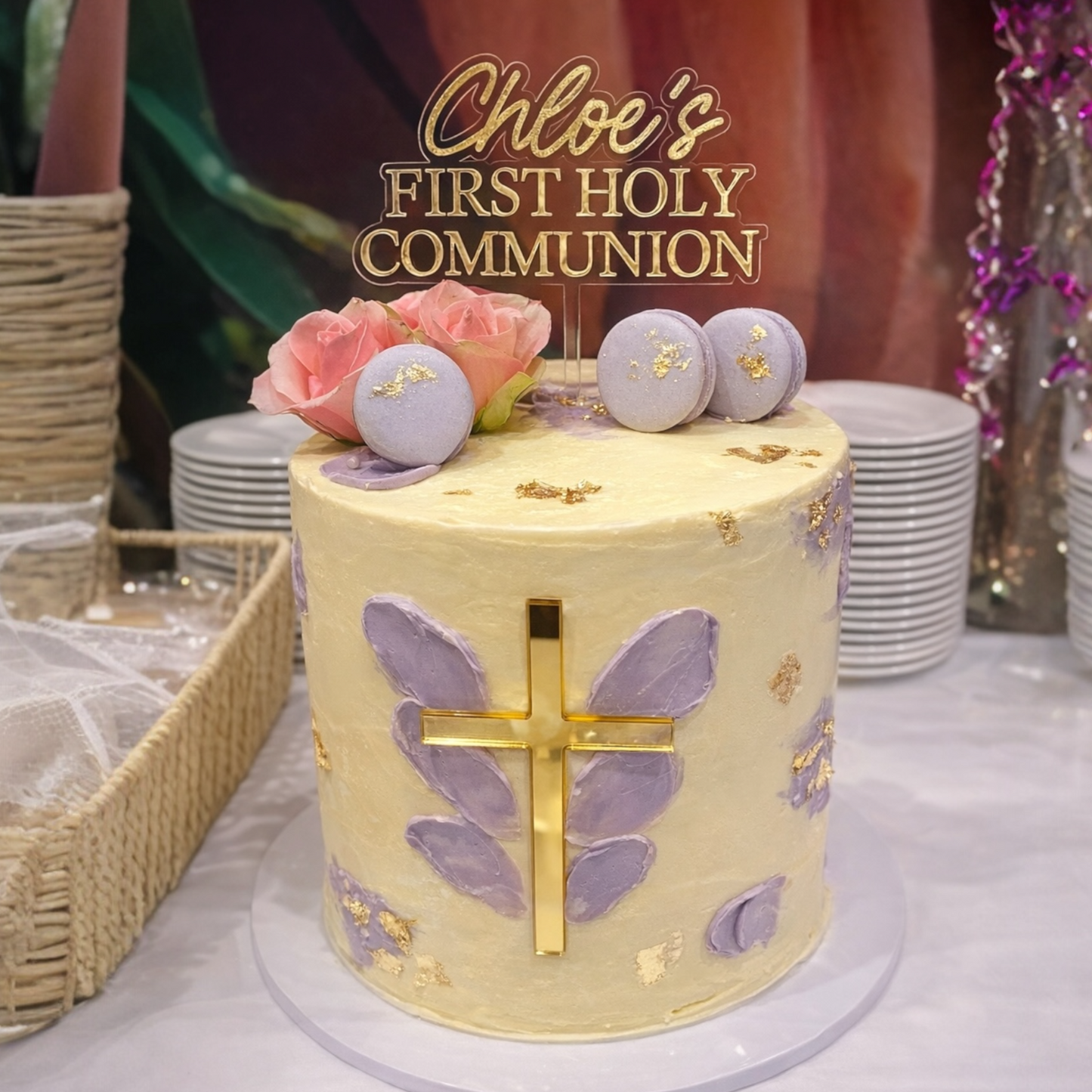 Personalised Holy Communion Cake Topper | Mirror Acrylic