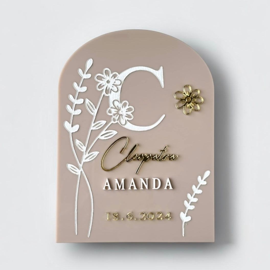 Baby Announcement Sign ~ Floral