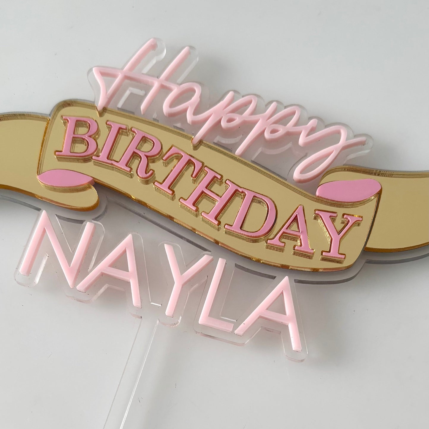 Personalised 'Happy Birthday' Ribbon Topper