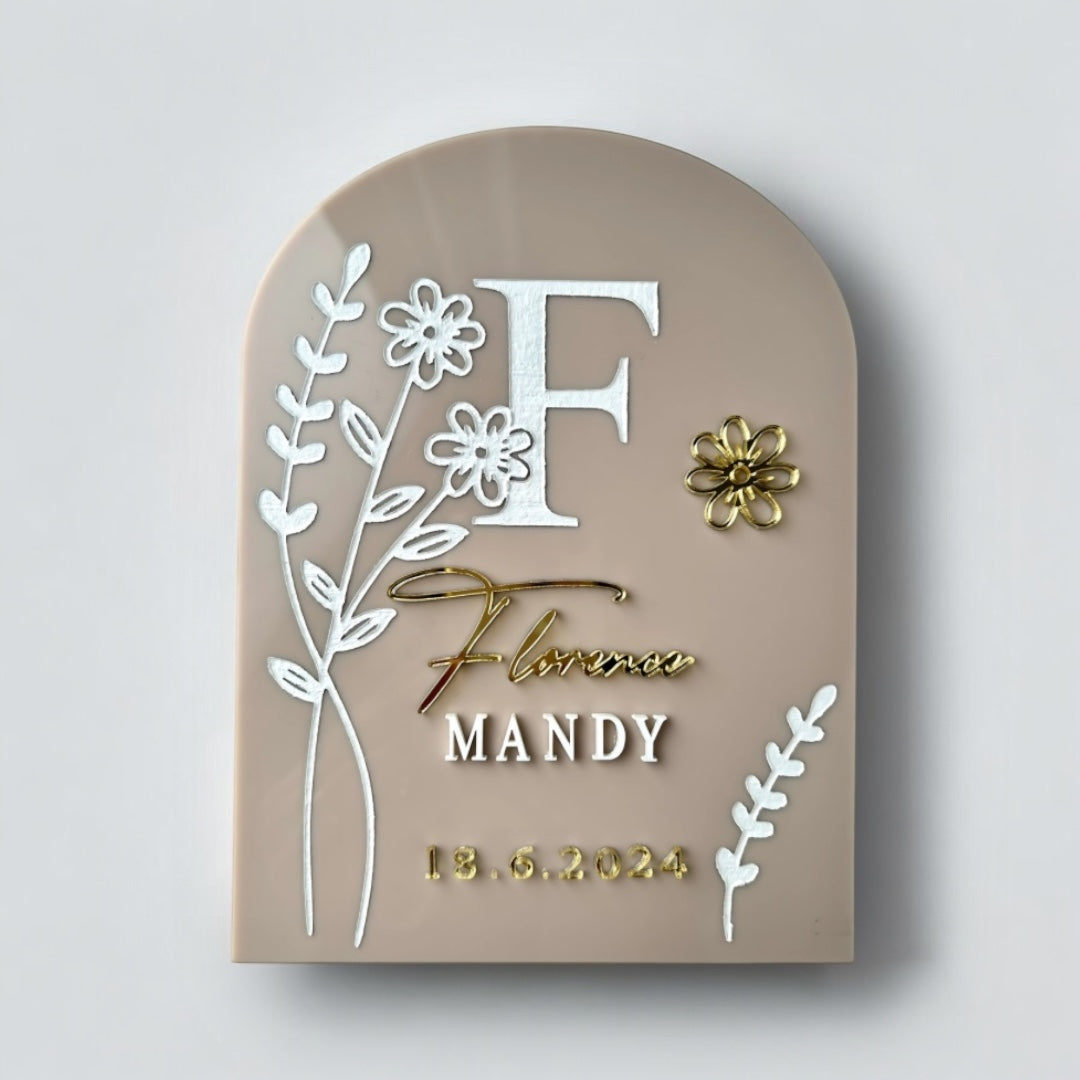 Baby Announcement Sign ~ Floral