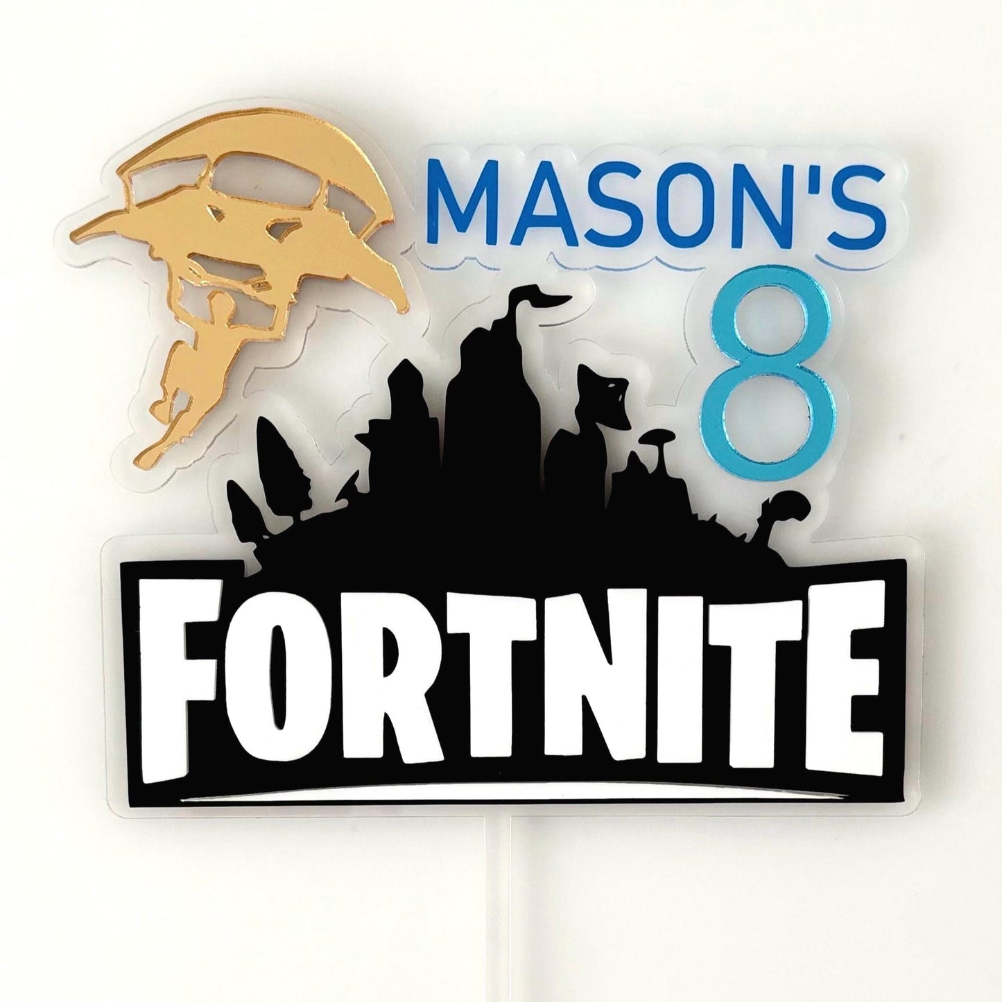 Gaming Acrylic Cake Topper - Fortnite Inspired