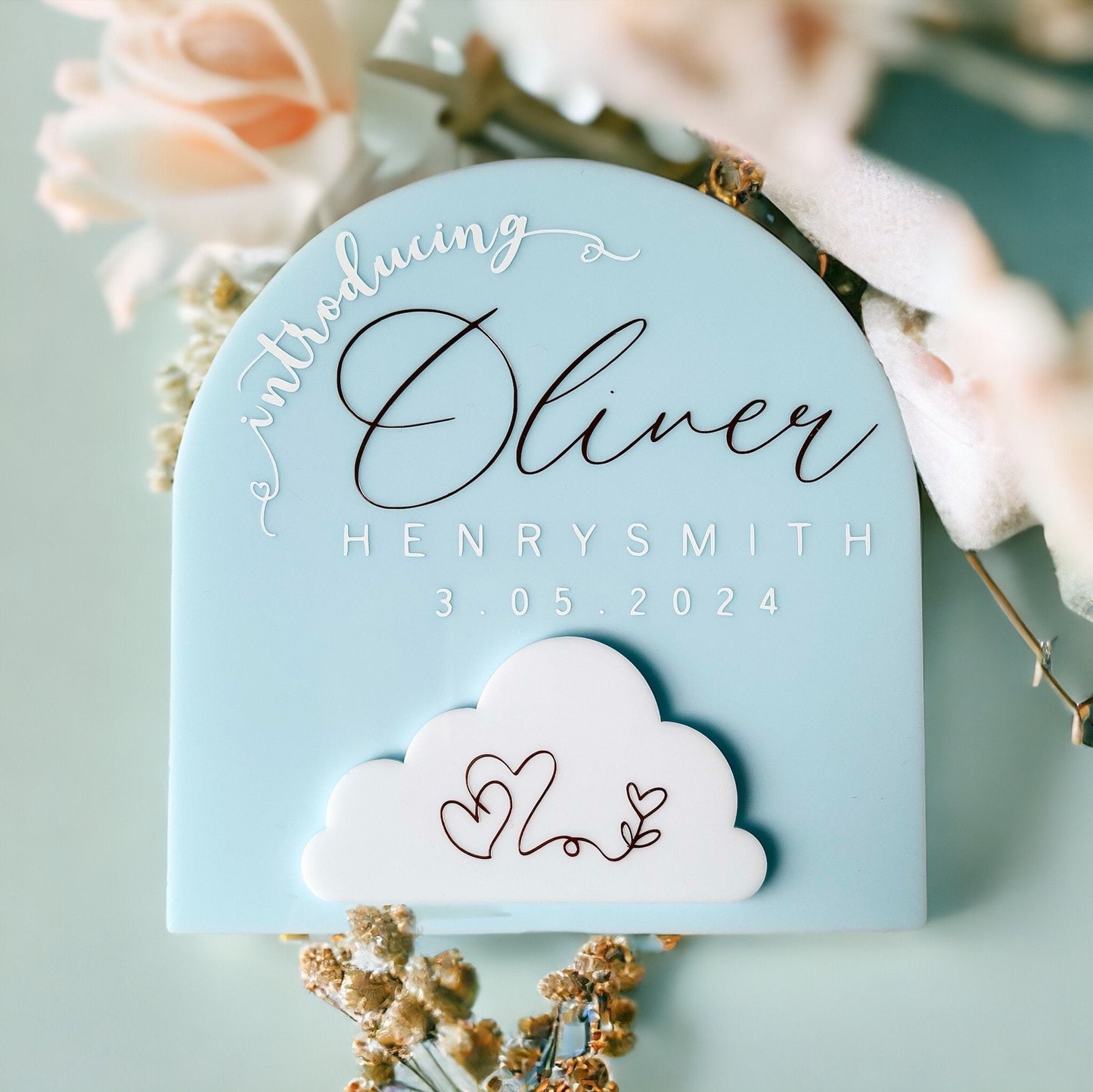 Baby Announcement Sign ~ Cloud