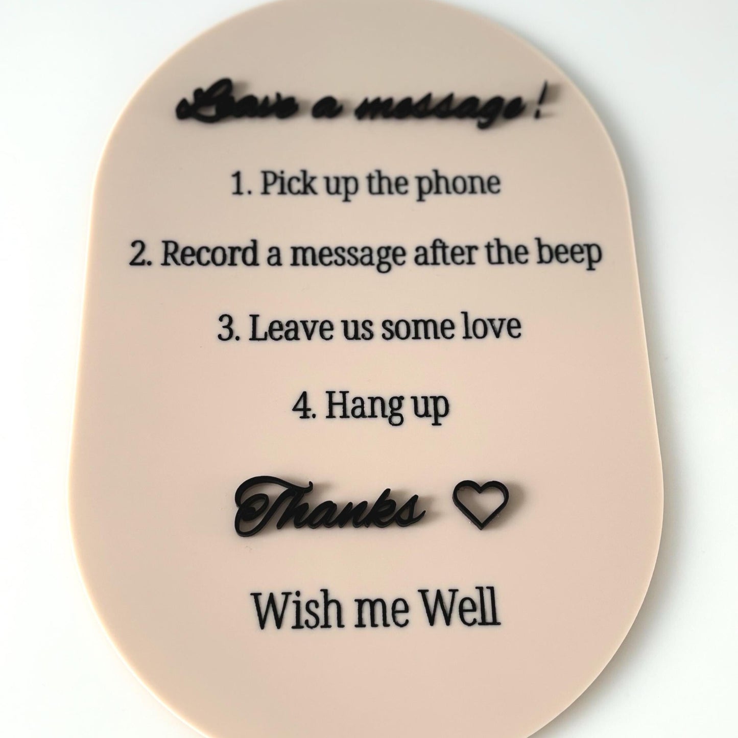 Oval Acrylic Sign - A4 & A3