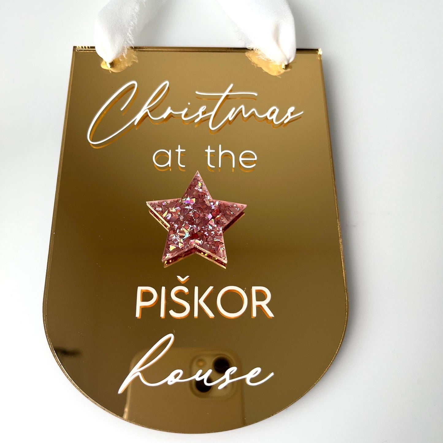 Luxury Personalised Christmas Hanging Sign – Custom Hanging Ornament