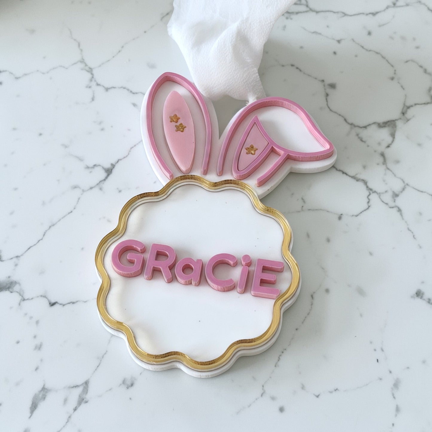 Personalised Easter Bunny Name Tags | Custom Acrylic Easter Basket Tags