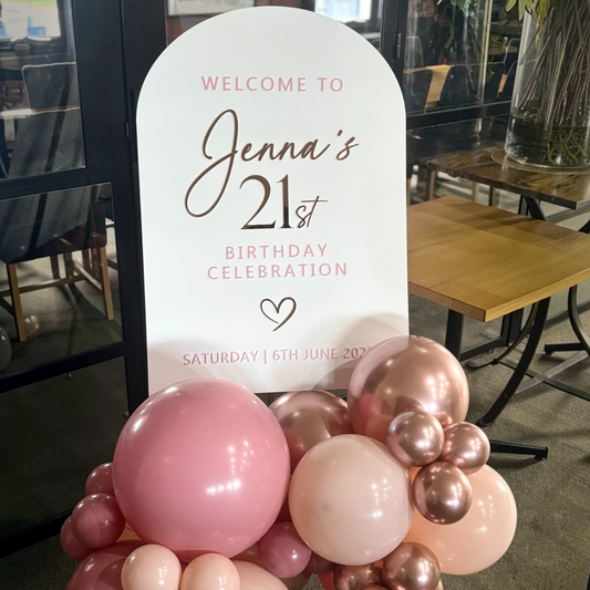 A1 Arch Acrylic Event Signage | Personalised Wedding & Party Signs