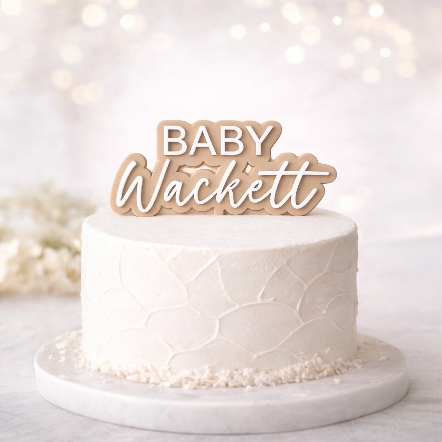 Custom Baby Shower Cake Topper – Personalised Name Design