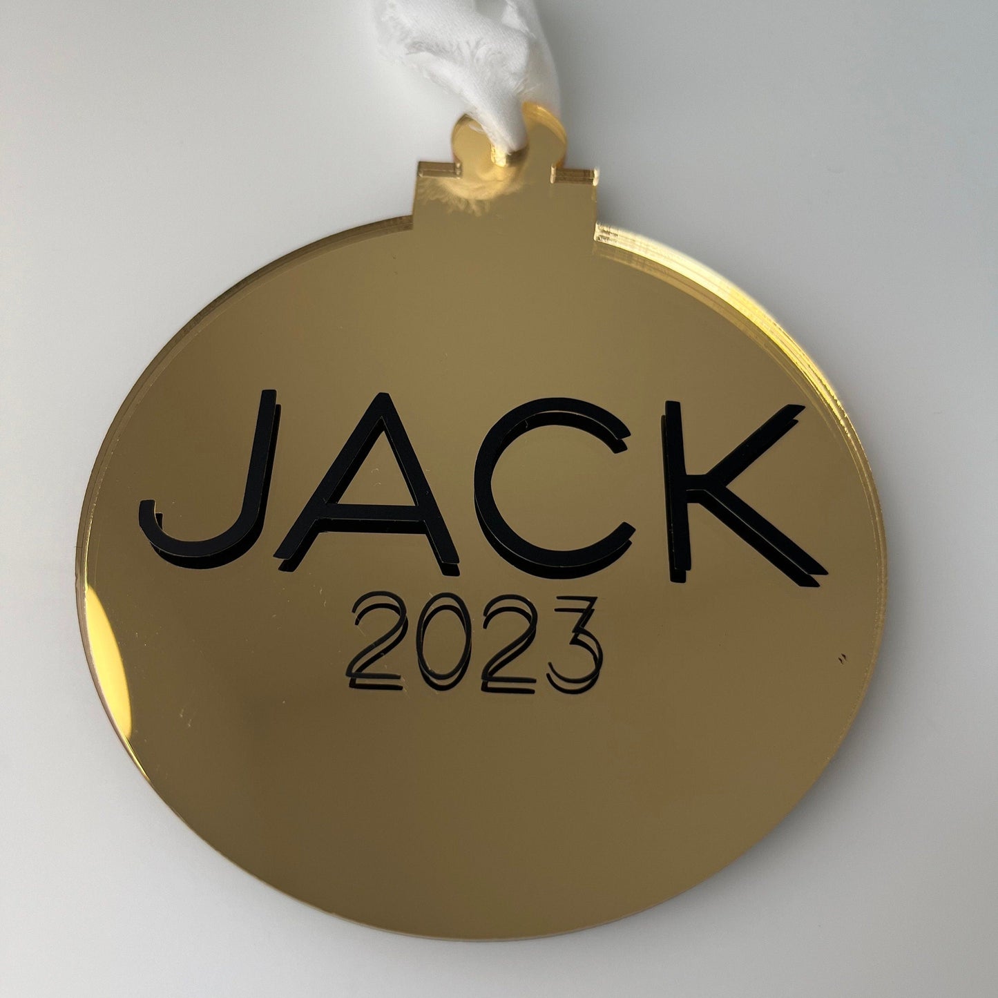 Personalised Christmas Bauble – Mirrored Acrylic Ornament