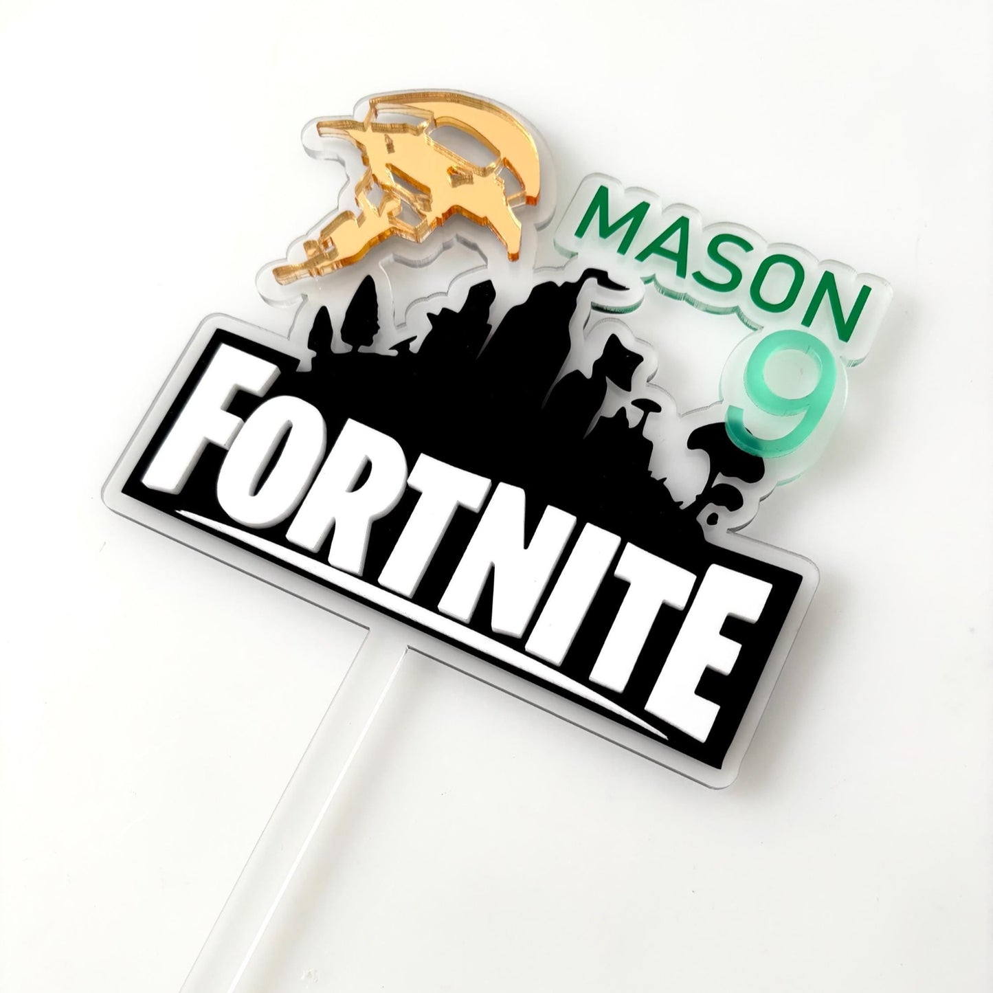 Gaming Acrylic Cake Topper - Fortnite Inspired