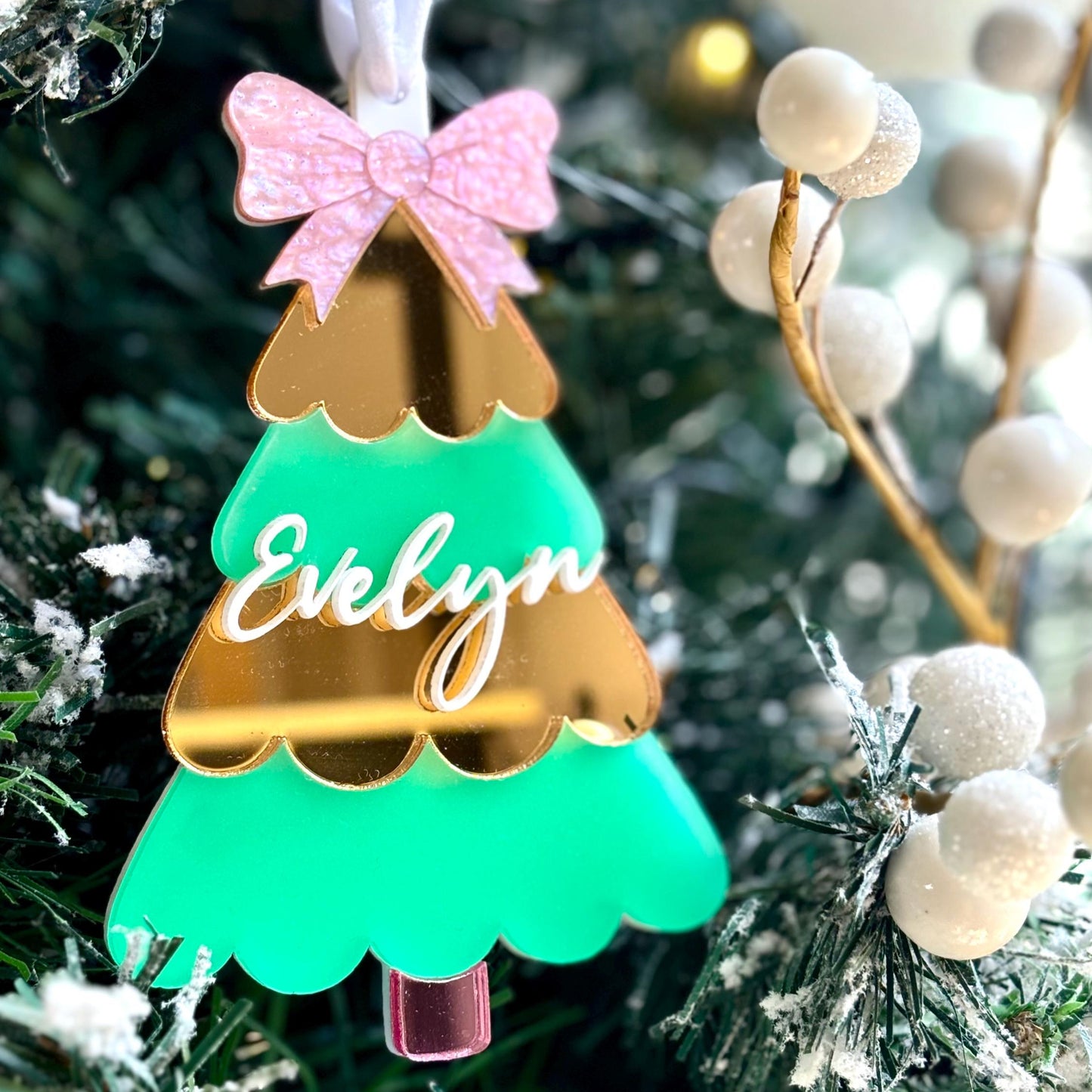 Personalised Christmas Tree Ornament – Luxe Acrylic Decoration