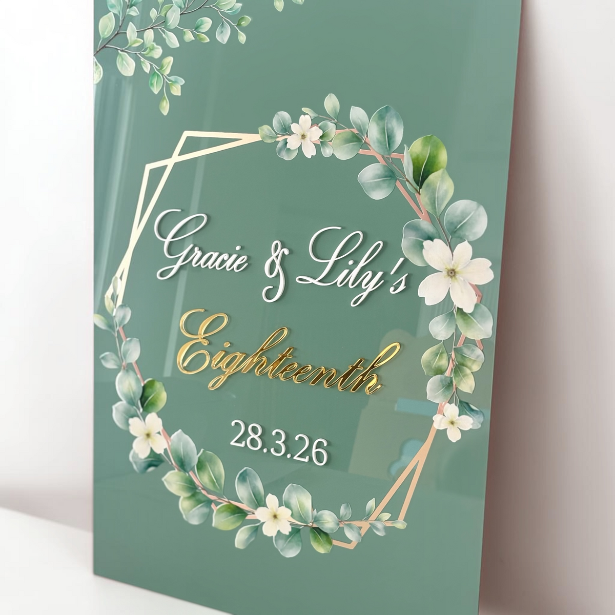A1 Rectangle Acrylic Event Signage | Personalised Wedding & Party Signs