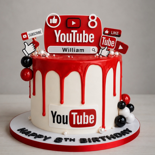 Youtube Themed Cake Topper
