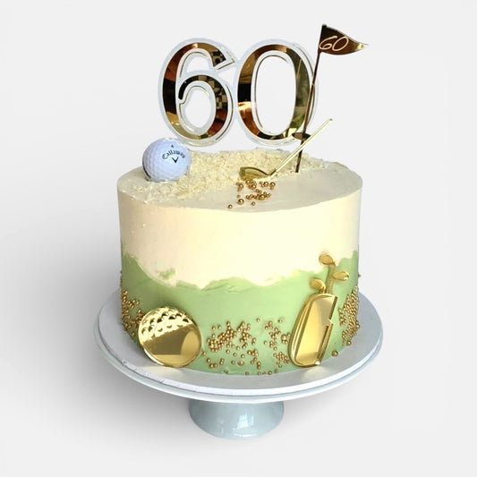 Personalised Golf Cake Charm Set | Golf Birthday Cake Topper | Custom Name & Age Golf Set