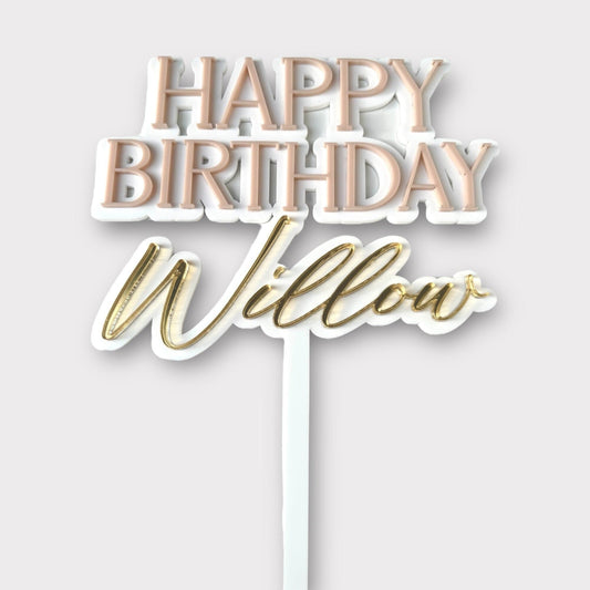 Personalised Happy Birthday Cake Topper