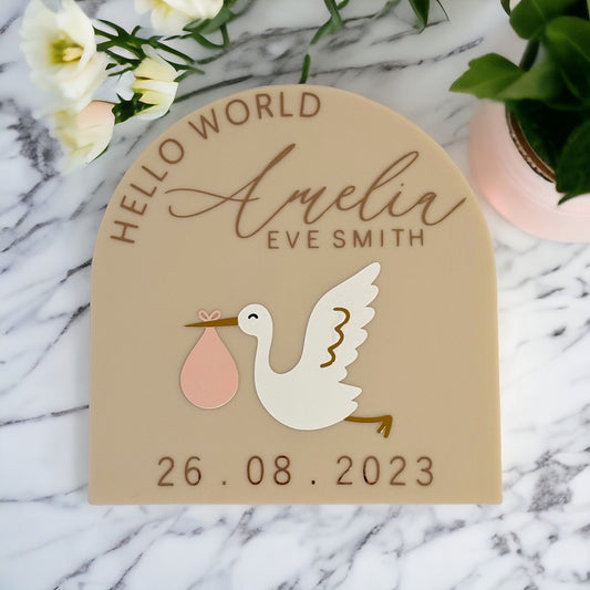 Baby Announcement Sign ~ Stork