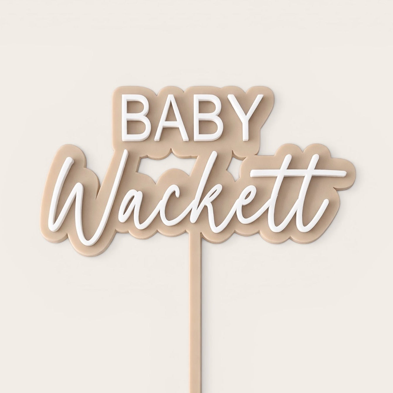 Custom Baby Shower Cake Topper – Personalised Name Design