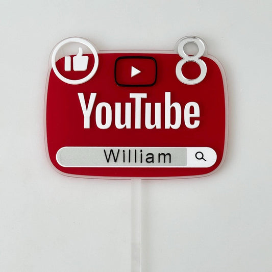 Youtube Themed Cake Topper