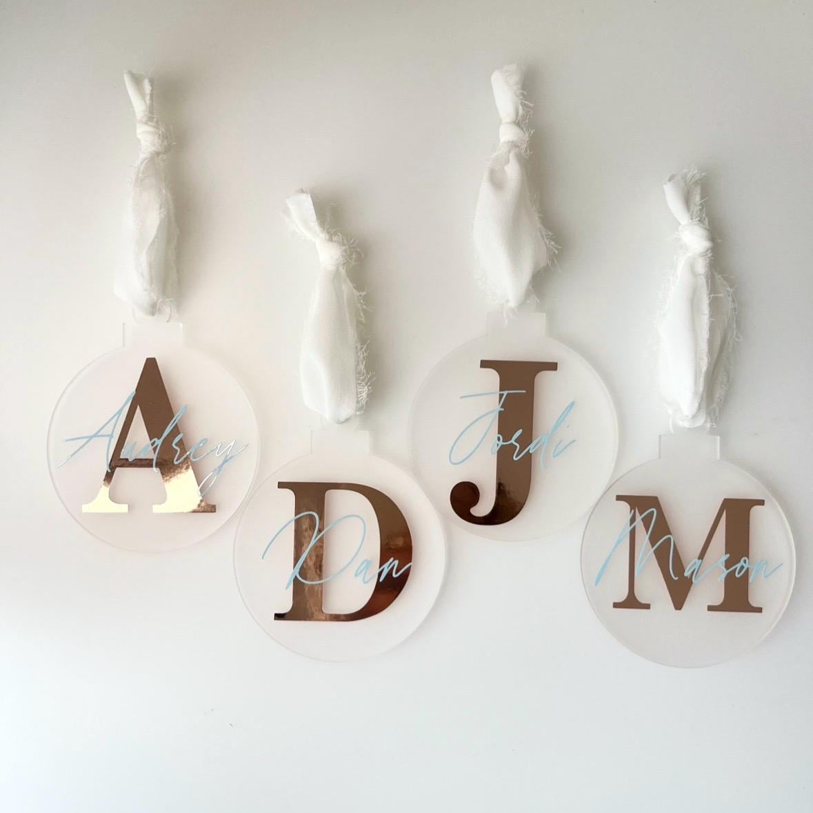 Personalised Christmas Frosted Bauble – Custom Acrylic Ornament