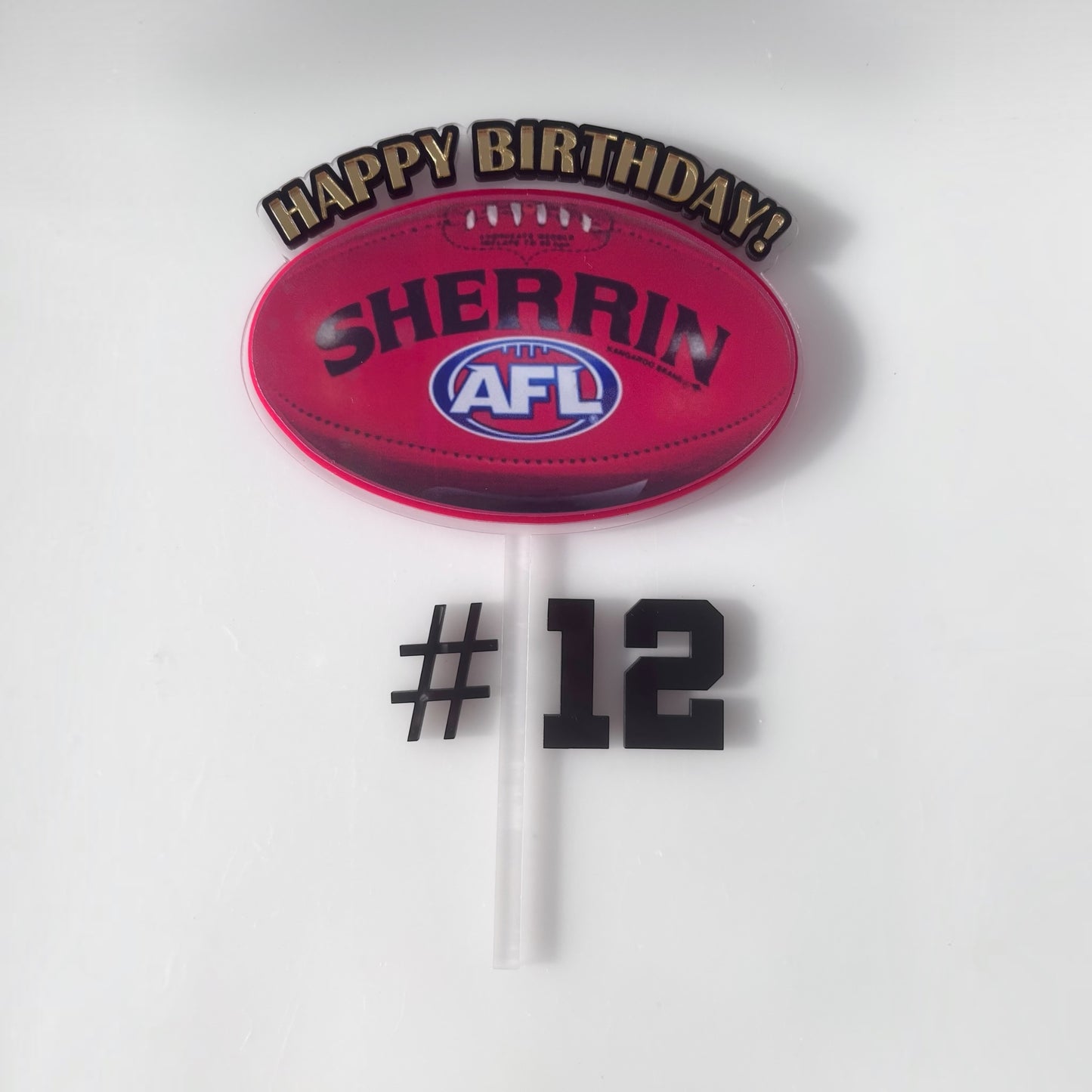 Personalised AFL-Inspired Birthday Cake Topper Set | Custom Football Cake Decoration