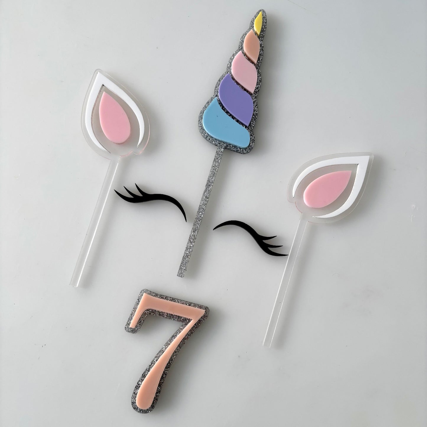 Unicorn Cake Topper Set - 6 Pieces