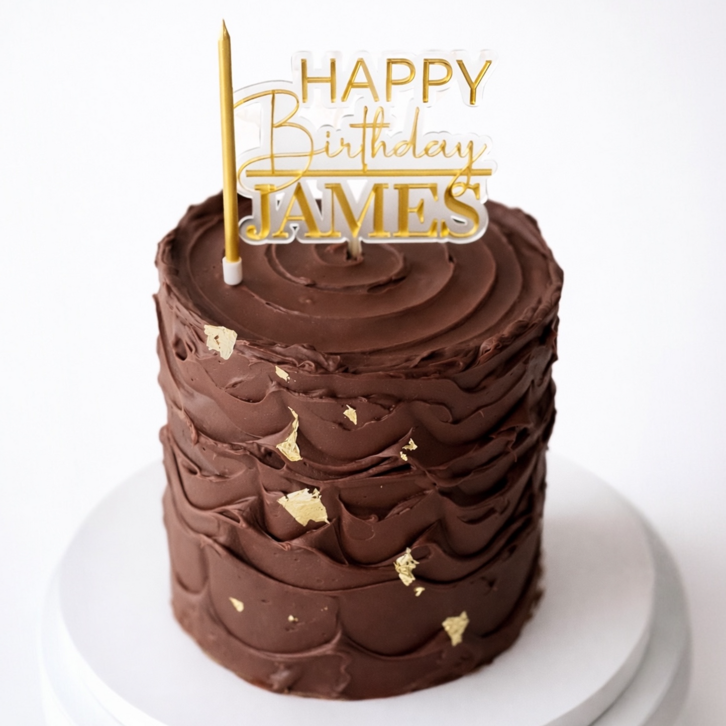 Luxe Mirrored Acrylic Cake Topper | Personalised Wording for Any Event