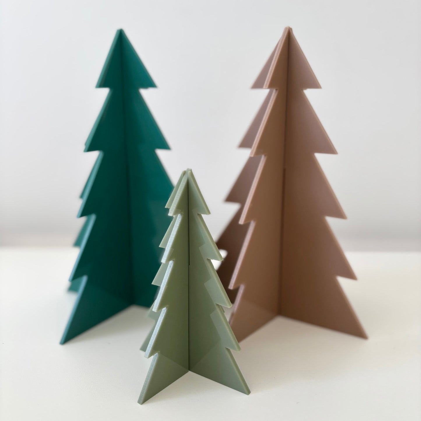 Three Acrylic Christmas Tree Table Decorations 