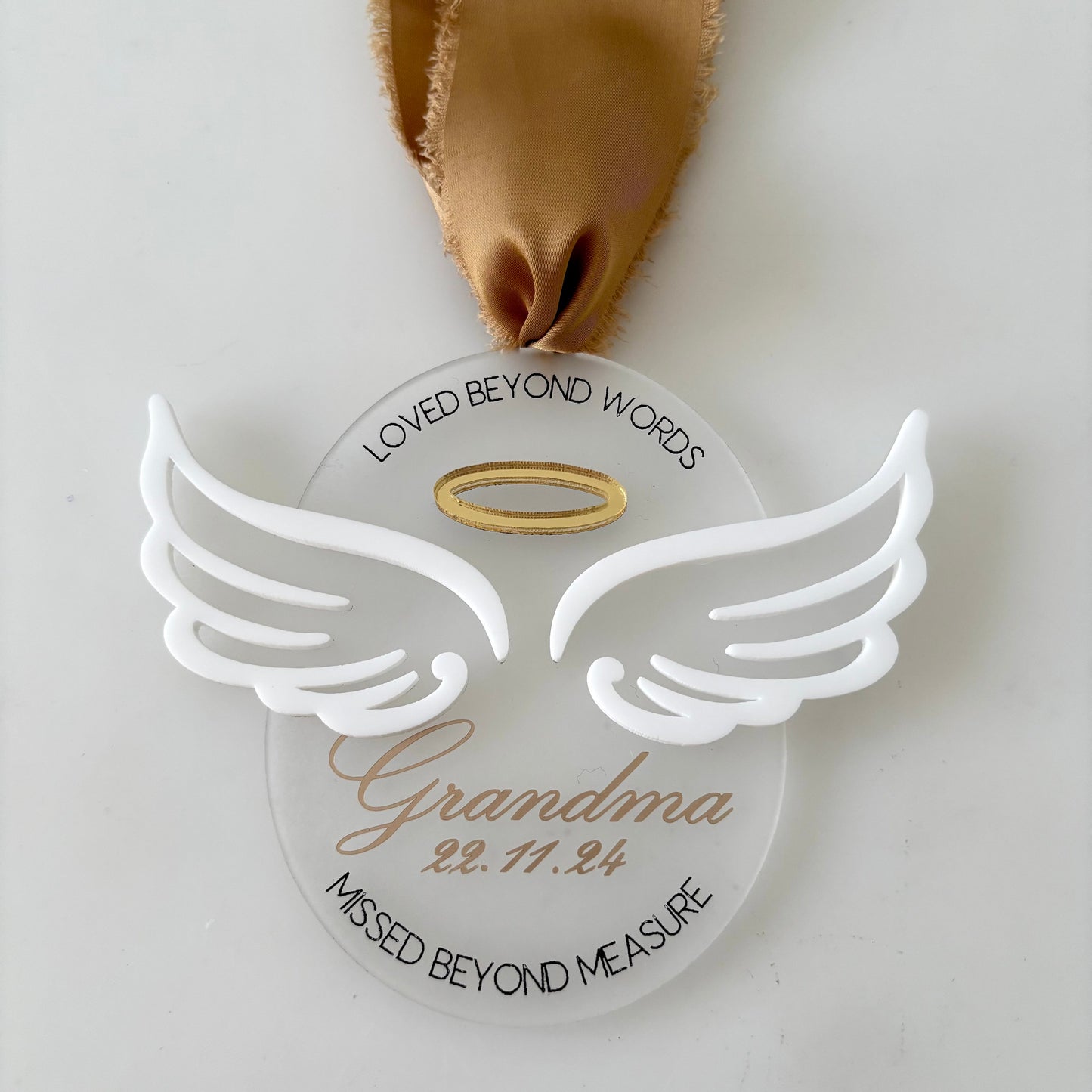 Custom Angel Wings Memorial Bauble – Keepsake Gift