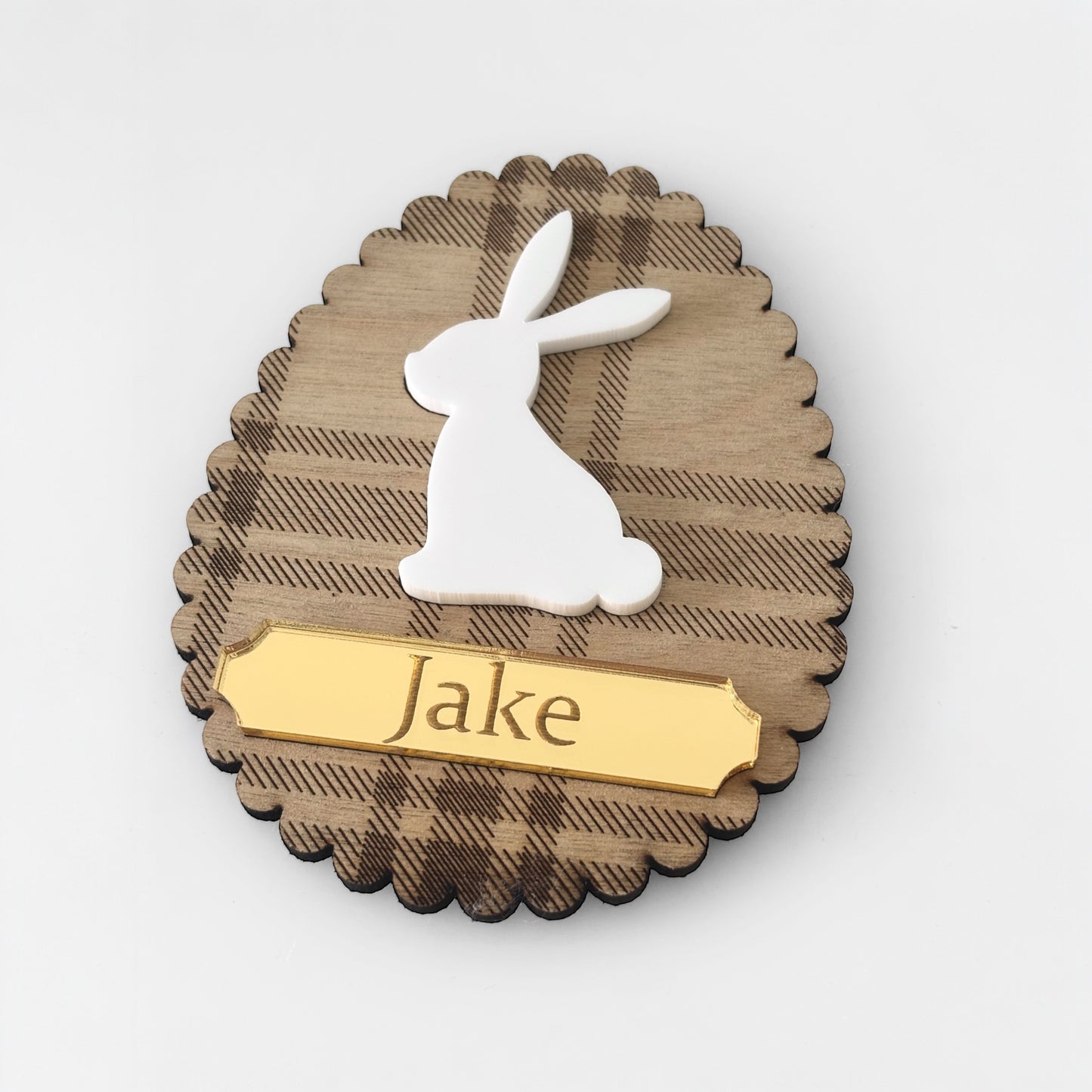Personalised Easter Bunny Place Card – Luxury Engraved Name Table Setting