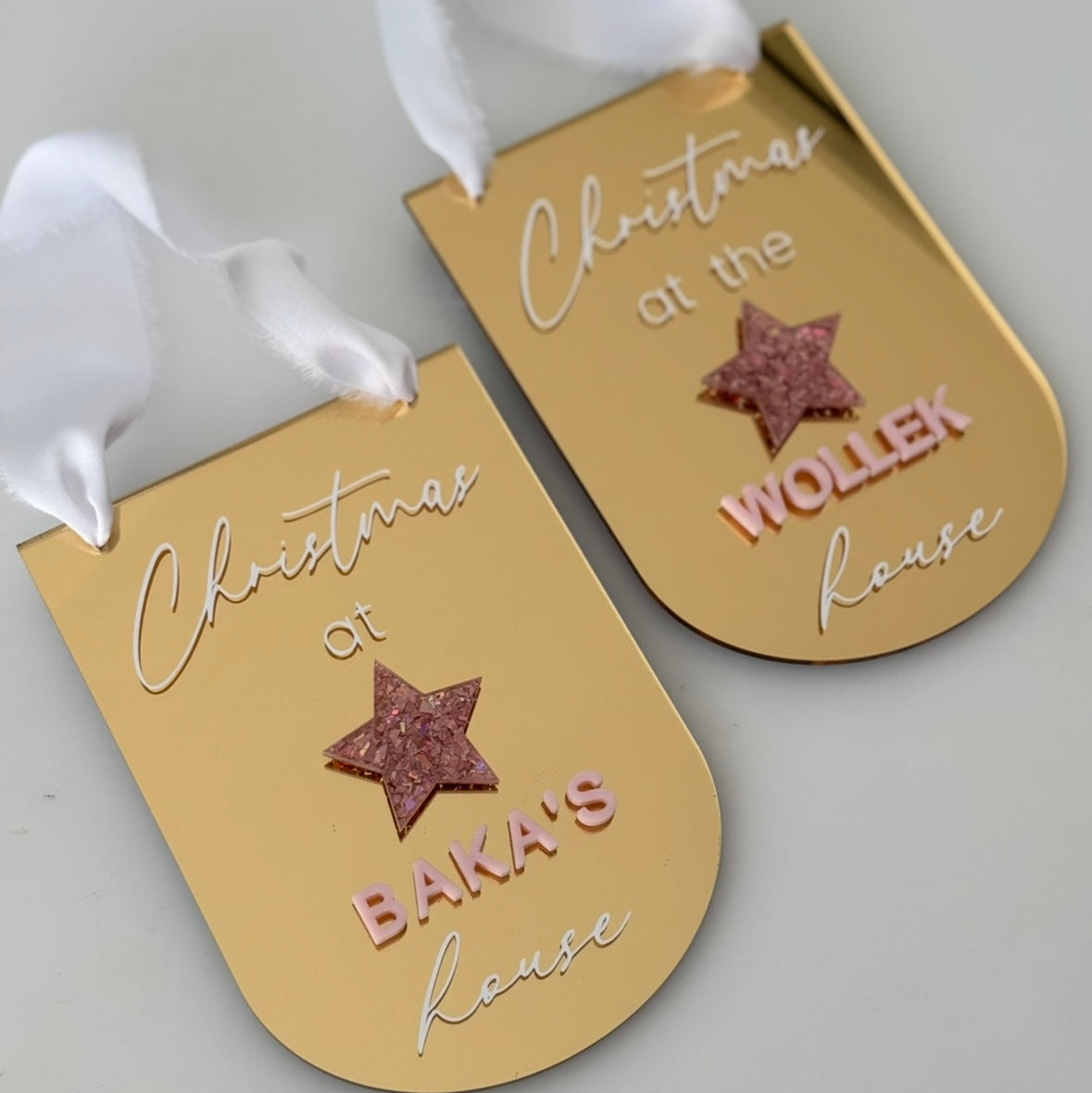 Luxury Personalised Christmas Hanging Sign – Custom Hanging Ornament