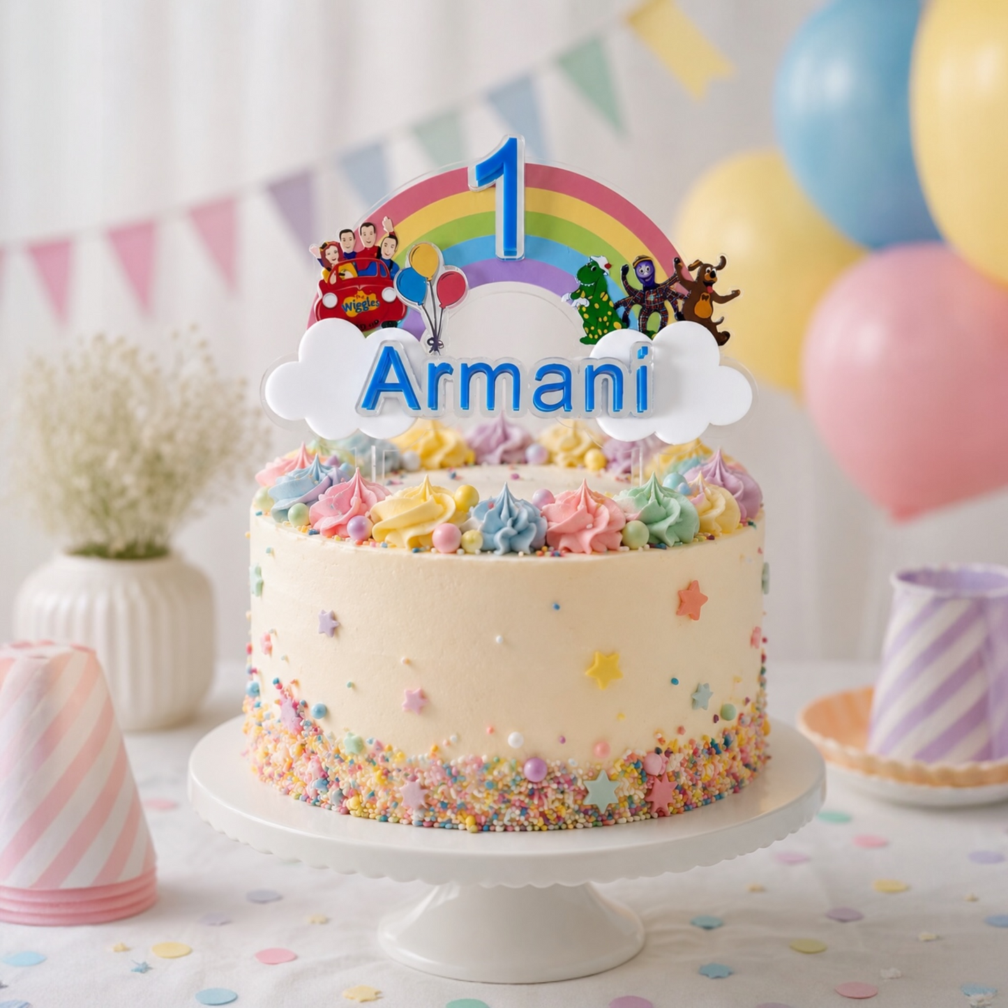 Wiggles Custom Cake Topper | Personalised with Name & Age