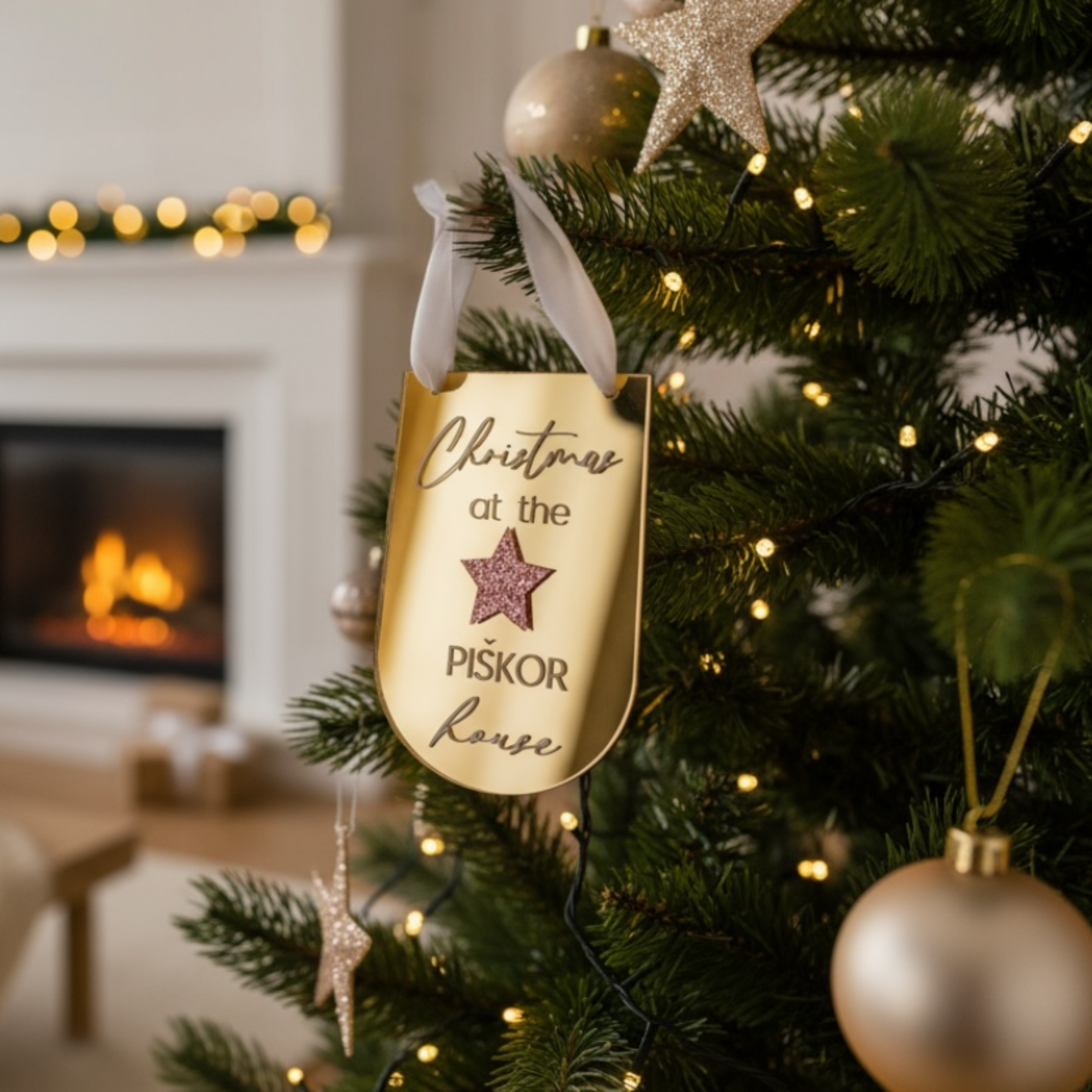 Luxury Personalised Christmas Hanging Sign – Custom Hanging Ornament