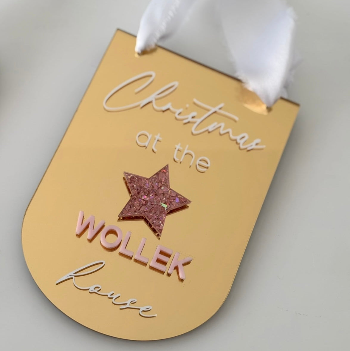 Luxury Personalised Christmas Hanging Sign – Custom Hanging Ornament