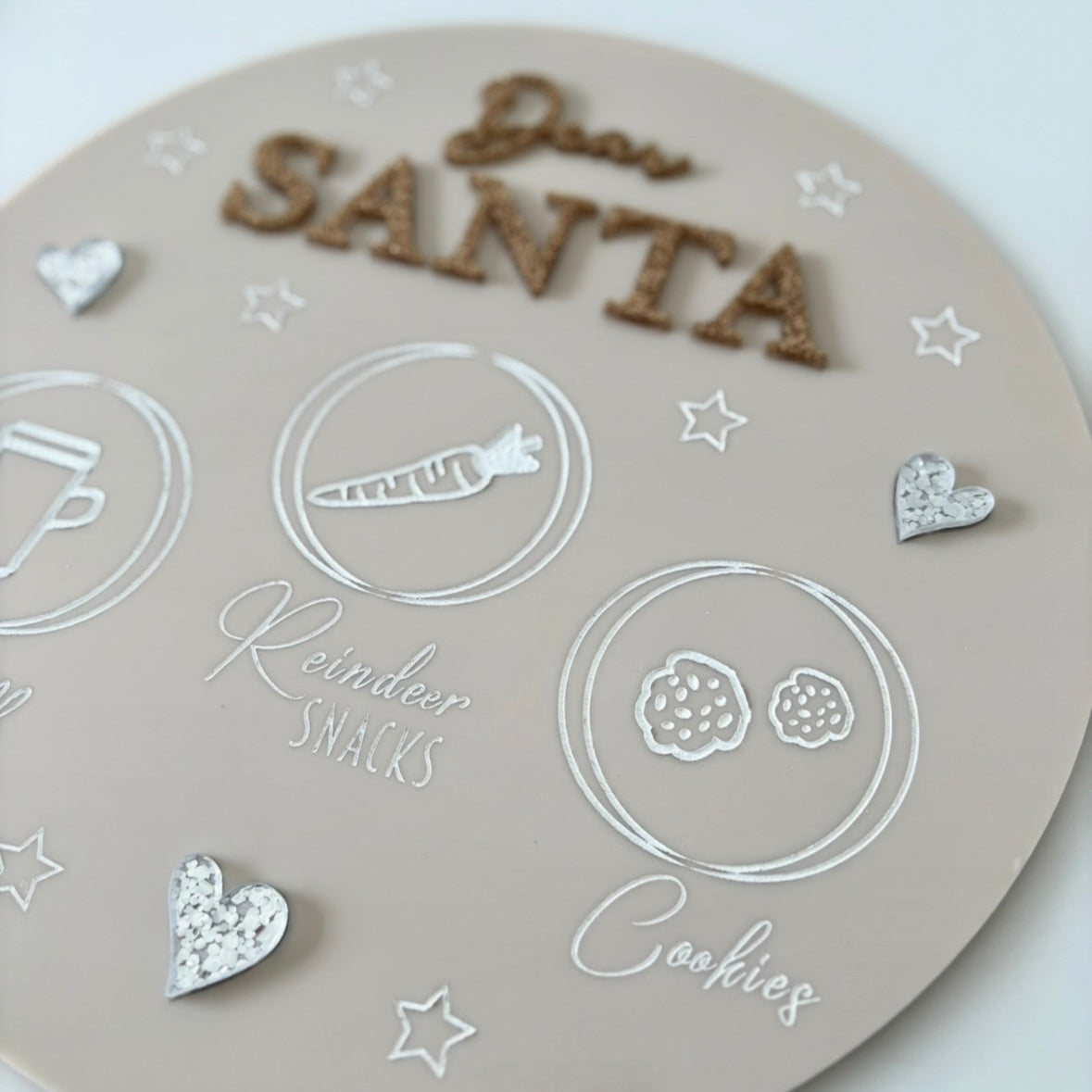 ‘Dear Santa’ Christmas Eve Tray – Personalised Acrylic Round