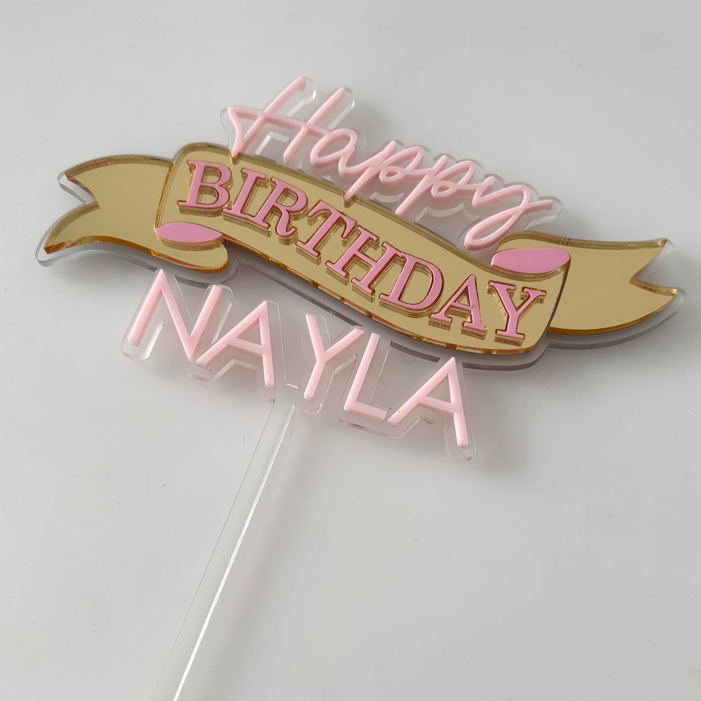 Personalised 'Happy Birthday' Ribbon Topper