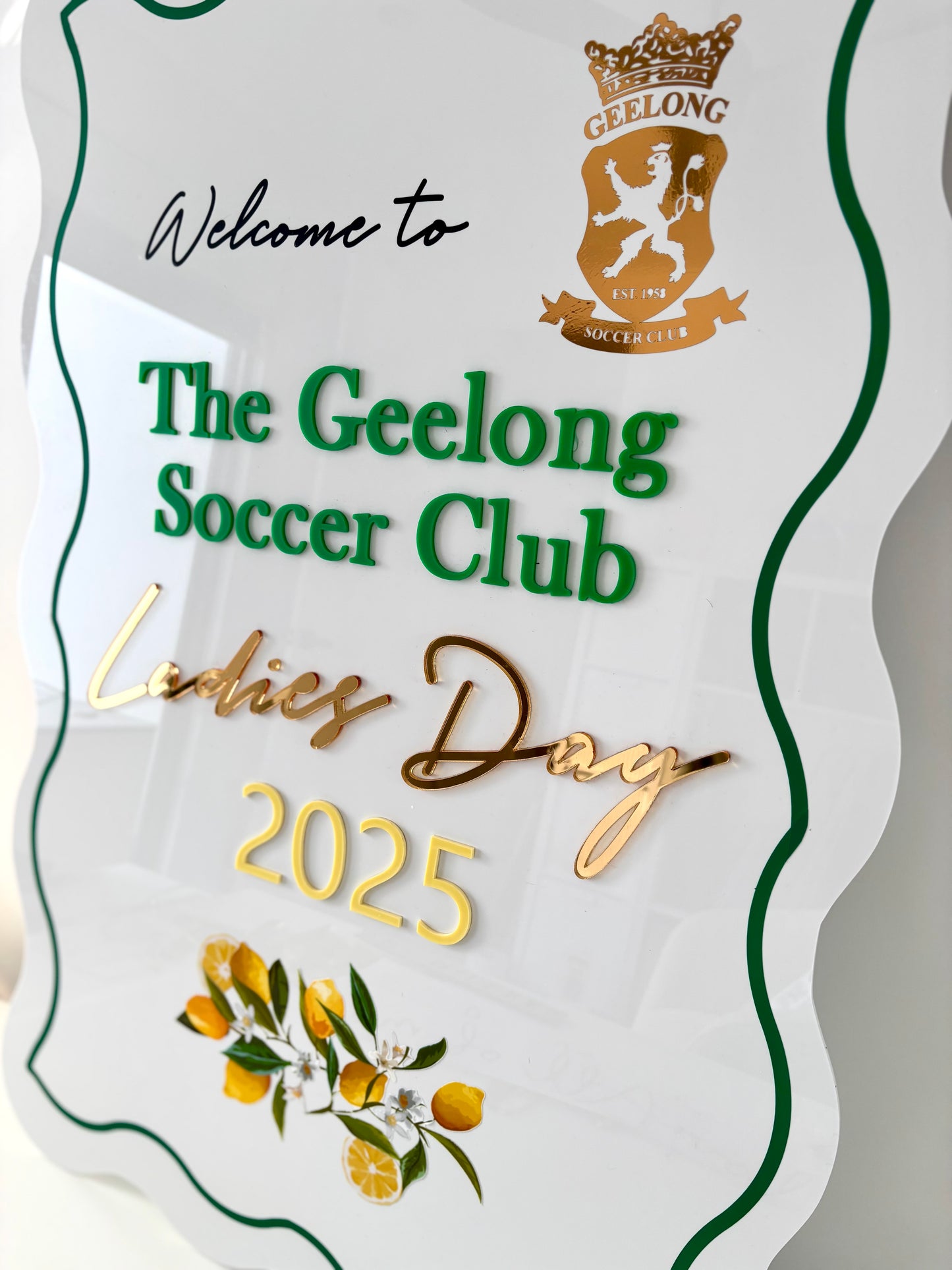 A1 Wavy Acrylic Event Signage | Personalised Wedding & Party Signs