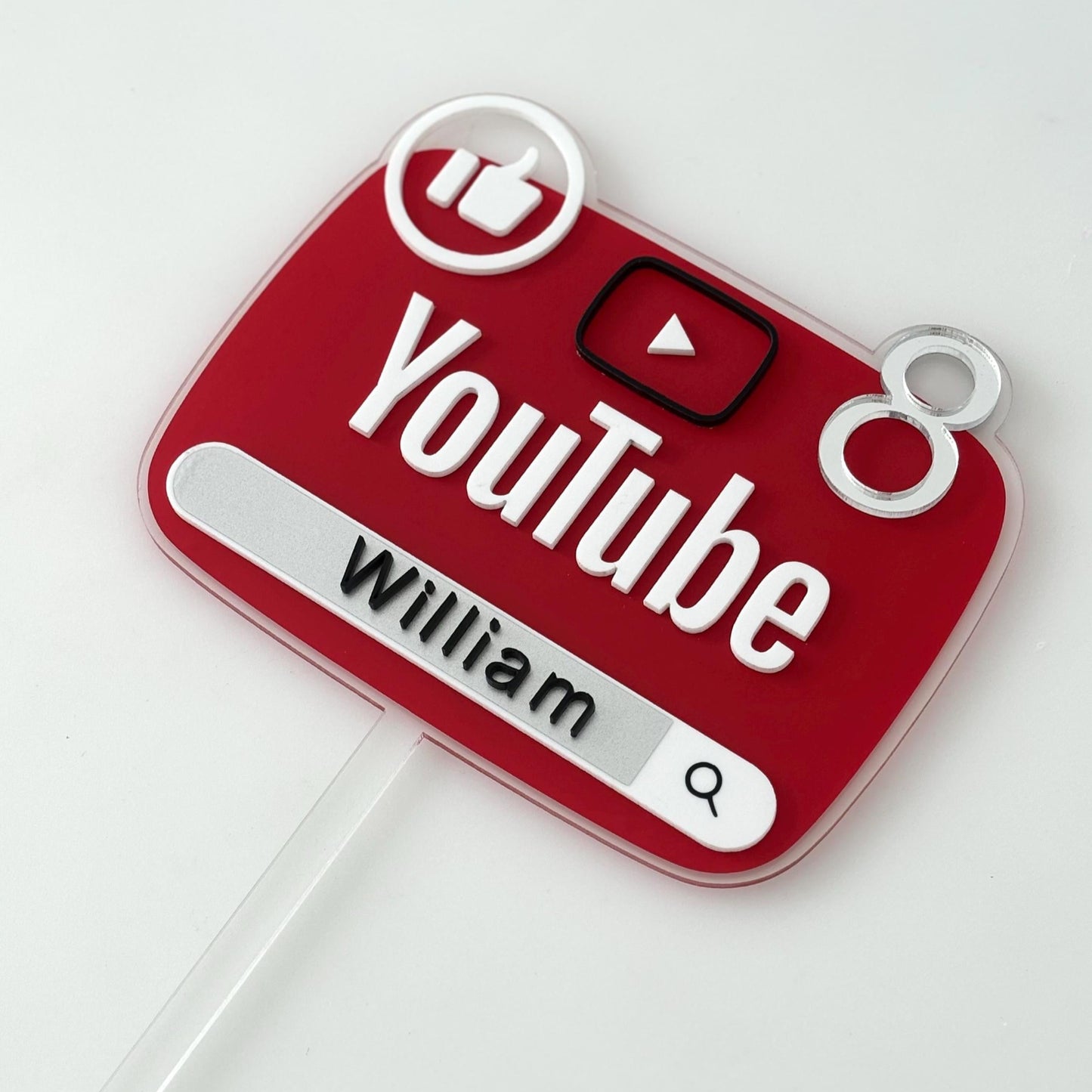 Youtube Themed Cake Topper