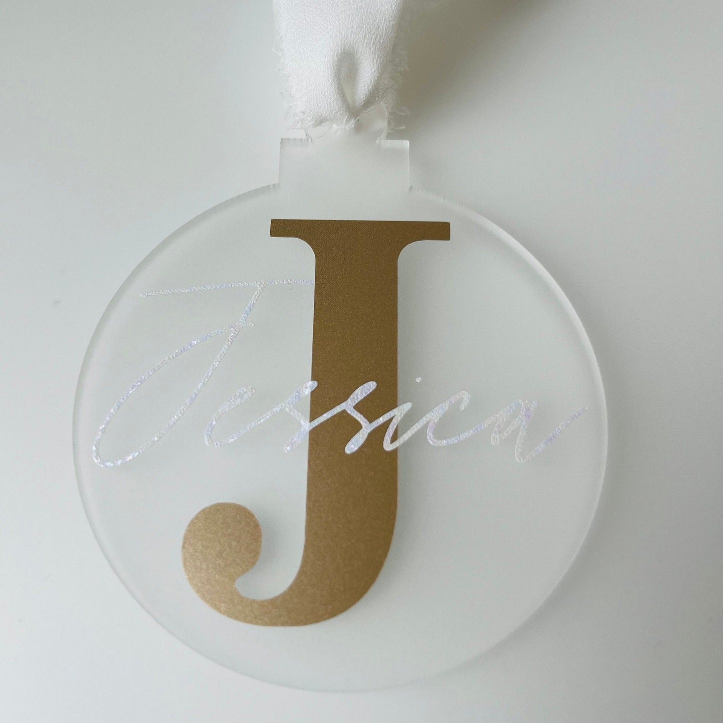 Personalised Christmas Frosted Bauble – Custom Acrylic Ornament